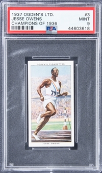 1937 Ogdens Ltd. "Champions of 1936" #3 Jesse Owens – PSA MINT 9